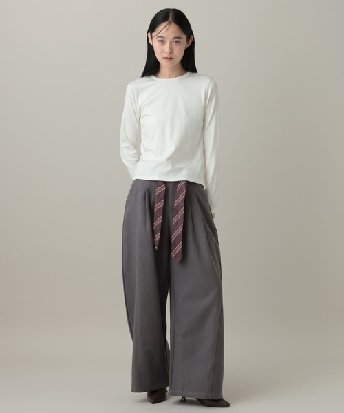 3.3 Field Trip （3.3フィールドトリップ）の「3.3 Field Trip／タイ付きワイドスラックス（その他パンツ・レディース・グレー/ブラック・SMALL/MEDIUM）」の8枚目の写真