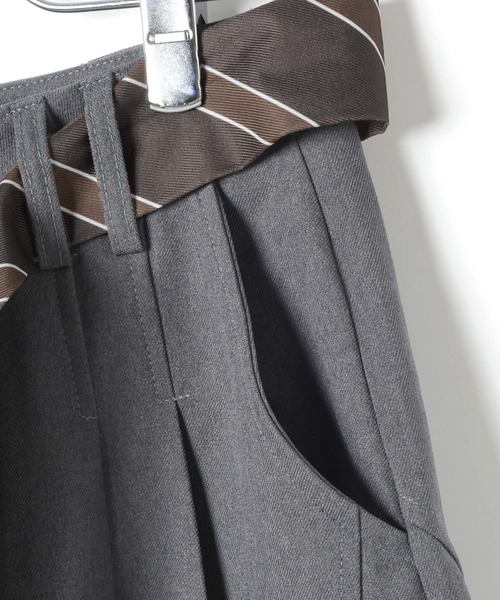 3.3 Field Trip （3.3フィールドトリップ）の「3.3 Field Trip／タイ付きワイドスラックス（その他パンツ・レディース・グレー/ブラック・SMALL/MEDIUM）」の18枚目の写真