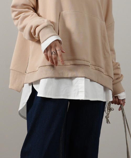 HUG.U(ハグユー)の「<選べる裏地> フェイクレイヤードシャツ(Tシャツ/カットソー・レディース・ホワイト系その他/ホワイト/ブラック系その他/ブラック系その他2・FREE)」の7枚目の写真