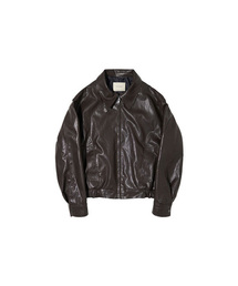 SIYAZU | SIOT4075 Leather Bomber Jacket_Brown(ライダースジャケット)