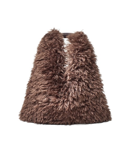 LE VERNIS（ル・ベルニ）の「(LE VERNIS)FAKE FUR BIG BAG（ショルダーバッグ・レディース・ブラウン/ライトグレー・ONE SIZE）」の6枚目の写真