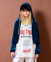 a.p.o.v.（エーピーオービー）の「a.p.o.v. クラッシュソフトベロアオーバーサイズクロップドジップアップパーカー（パーカー）」