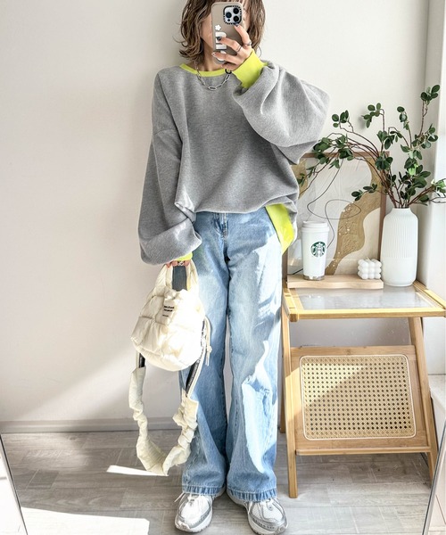 AMELY(エミリー)の「《emaさんコラボ》裏起毛 ワッフルトップス(Tシャツ/カットソー・レディース・ブラック/ライトグレー/ベージュ/グレー系その他/ブラウン系その他・フリー)」の13枚目の写真