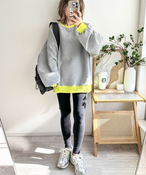 AMELY(エミリー)の「《emaさんコラボ》裏起毛 ワッフルトップス(Tシャツ/カットソー・レディース・ブラック/ライトグレー/ベージュ/グレー系その他/ブラウン系その他・フリー)」の14枚目の写真
