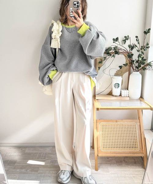 AMELY(エミリー)の「《emaさんコラボ》裏起毛 ワッフルトップス(Tシャツ/カットソー・レディース・ブラック/ライトグレー/ベージュ/グレー系その他/ブラウン系その他・フリー)」の16枚目の写真