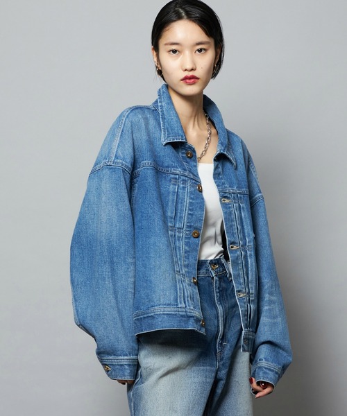 Lee(リー)の「Lee/リー【101周年記念モデル】101 LOOSEFIT COWBOYJACKET(デニムジャケット・レディース・ブルー・MEDIUM/SMALL)」の2枚目の写真