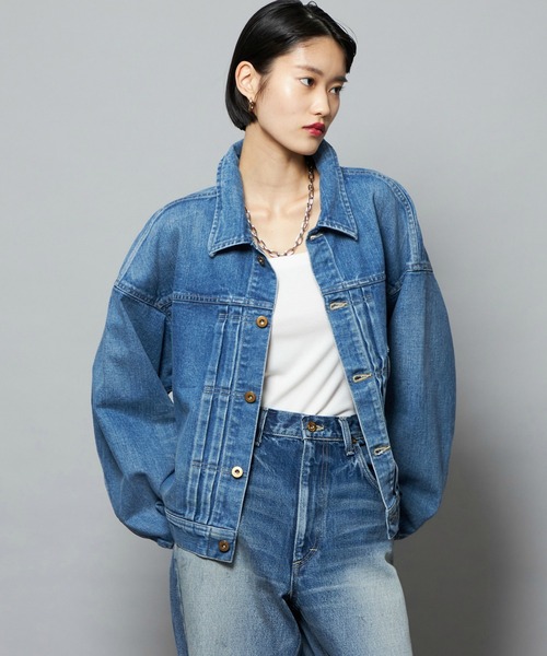 Lee(リー)の「Lee/リー【101周年記念モデル】101 LOOSEFIT COWBOYJACKET(デニムジャケット・レディース・ブルー・MEDIUM/SMALL)」の3枚目の写真
