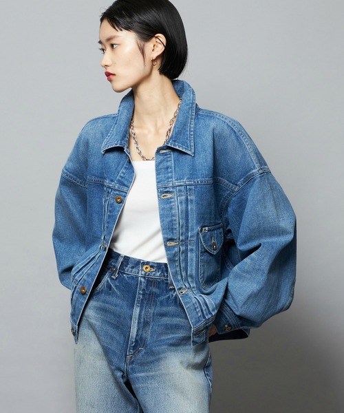 Lee(リー)の「Lee/リー【101周年記念モデル】101 LOOSEFIT COWBOYJACKET(デニムジャケット・レディース・ブルー・MEDIUM/SMALL)」の4枚目の写真