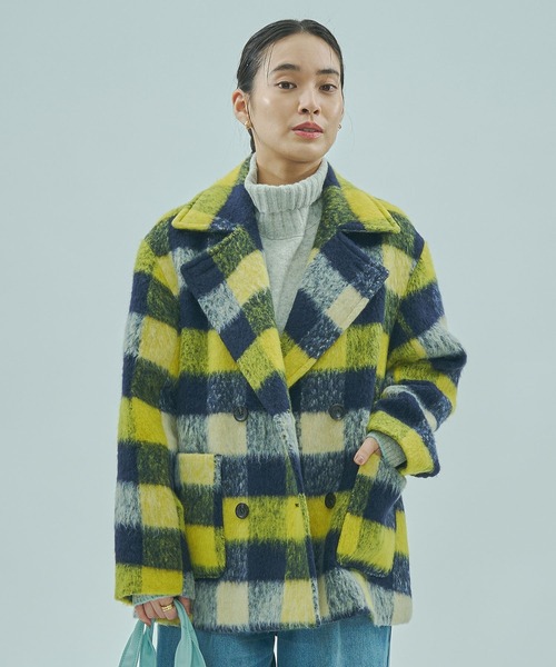 ROSE BUD（ローズバッド）の「SHAGGY CHECK COAT（その他アウター・レディース・イエロー/ブルー・ONE SIZE）」の20枚目の写真