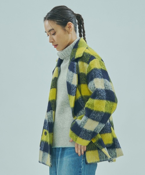 ROSE BUD（ローズバッド）の「SHAGGY CHECK COAT（その他アウター・レディース・イエロー/ブルー・ONE SIZE）」の21枚目の写真