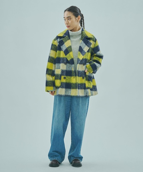 ROSE BUD（ローズバッド）の「SHAGGY CHECK COAT（その他アウター・レディース・イエロー/ブルー・ONE SIZE）」の8枚目の写真