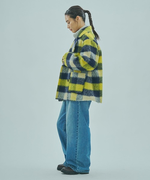 ROSE BUD（ローズバッド）の「SHAGGY CHECK COAT（その他アウター・レディース・イエロー/ブルー・ONE SIZE）」の10枚目の写真