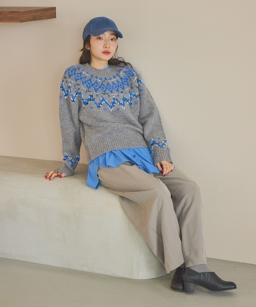 niko and...(ニコアンド)の「ヘリンボンカーブパンツ(その他パンツ・レディース・グレー/ブラック/アイボリー・FREE)」の8枚目の写真