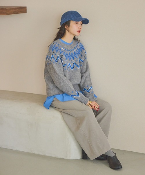 niko and...(ニコアンド)の「ヘリンボンカーブパンツ(その他パンツ・レディース・グレー/ブラック/アイボリー・FREE)」の9枚目の写真