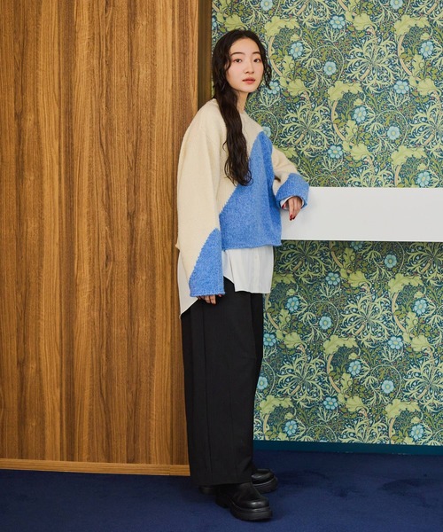 niko and...(ニコアンド)の「ヘリンボンカーブパンツ(その他パンツ・レディース・グレー/ブラック/アイボリー・FREE)」の4枚目の写真