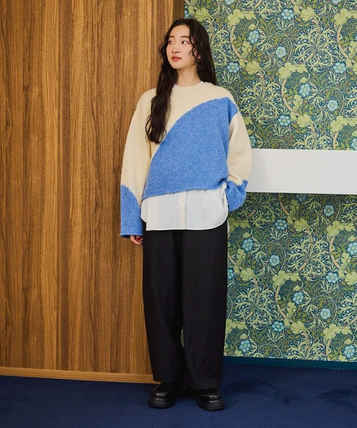 niko and...(ニコアンド)の「ヘリンボンカーブパンツ(その他パンツ・レディース・グレー/ブラック/アイボリー・FREE)」の6枚目の写真