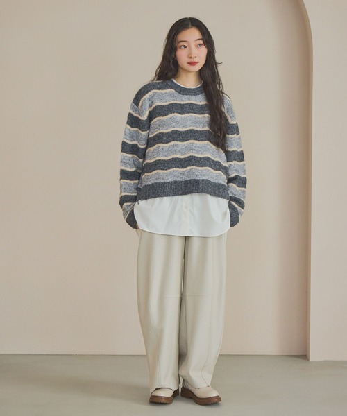 niko and...(ニコアンド)の「ヘリンボンカーブパンツ(その他パンツ・レディース・グレー/ブラック/アイボリー・FREE)」の12枚目の写真