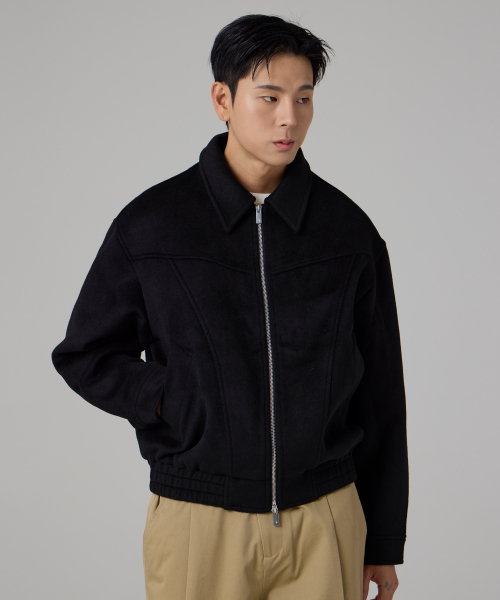 AOTT(アンアウトピット)の「ウールブレンド2WAYカラーブルゾンブラック(ブルゾン・メンズ・ブラック・MEDIUM/LARGE/X-LARGE)」の4枚目の写真