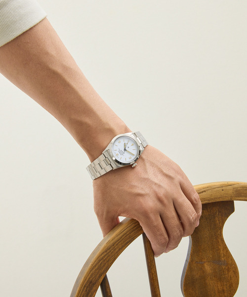 NAVAL WATCH(ナバルウォッチ)の「NAVAL WATCH ナバルウォッチ/ Produced By LOWERCASE PNP SV case Thinner 3Link Metal Strap White Dial w/Vintage White Lume プロデュースバイロウワーケース メカニカル3連メタルバンド腕時計 / FRXF003(アナログ腕時計・メンズ・ホワイト・FREE)」の3枚目の写真