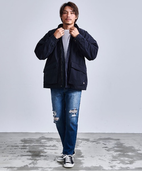 Dickies(ディッキーズ)の「『Dickies/ディッキーズ』CNピーチ薄中綿ワークジャケット(ブルゾン・メンズ・ブラック/オリーブ・LL/L/M)」の5枚目の写真