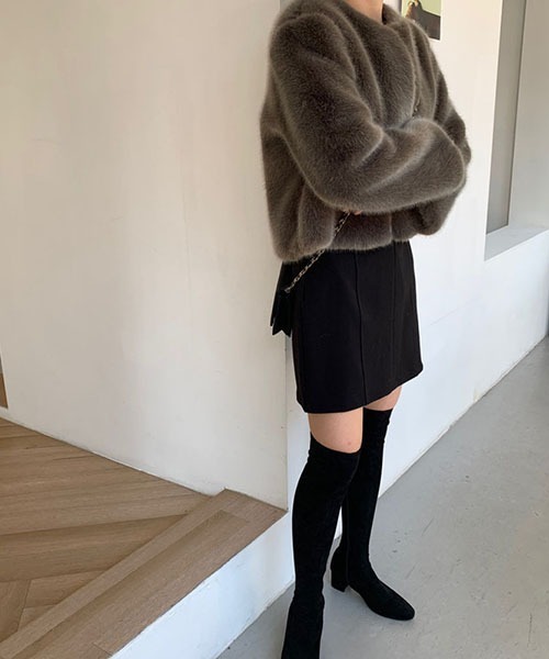 gossip！ロサンゼルス（ゴシップロサンゼルス）の「エコファー ノーカラージャケット（ダウンジャケット/コート・レディース・ブラック/ライトグレー/ブラウン・FREE）」の22枚目の写真