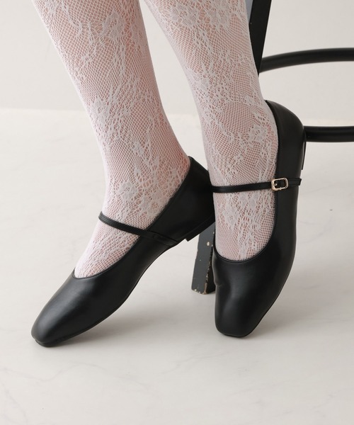 RAGEBLUE(レイジブルー)の「スクエアトゥフラットシューズ(パンプス・レディース・ブラック/ブラウン系4/ドット・MEDIUM/LARGE)」の5枚目の写真