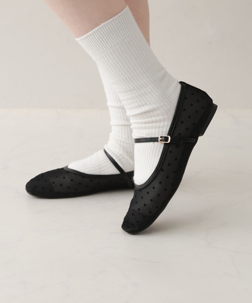 RAGEBLUE(レイジブルー)の「スクエアトゥフラットシューズ(パンプス・レディース・ブラック/ブラウン系4/ドット・MEDIUM/LARGE)」の7枚目の写真