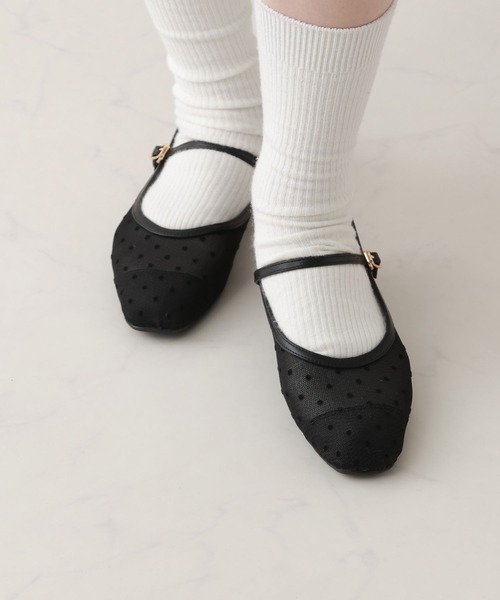 RAGEBLUE(レイジブルー)の「スクエアトゥフラットシューズ(パンプス・レディース・ブラック/ブラウン系4/ドット・MEDIUM/LARGE)」の8枚目の写真