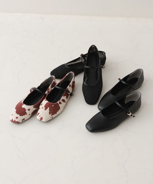 RAGEBLUE(レイジブルー)の「スクエアトゥフラットシューズ(パンプス・レディース・ブラック/ブラウン系4/ドット・MEDIUM/LARGE)」の18枚目の写真