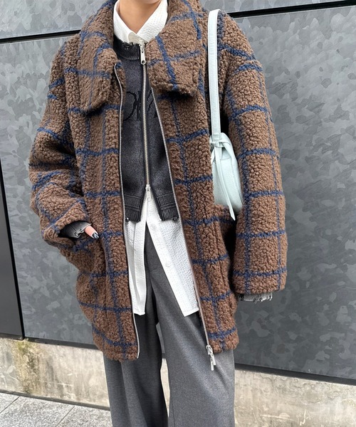 UND WINDOWPANE ZIPUP MIDI COAT（ブルゾン）｜Ameri（アメリ）の