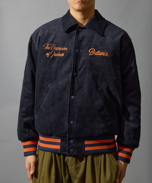 BUTWIN（バトウィン）の「【BUTWIN / バトウィン】コーデュロイスタンジャン（スタジャン・メンズ・ネイビー/ブラウン・M/L）」の5枚目の写真