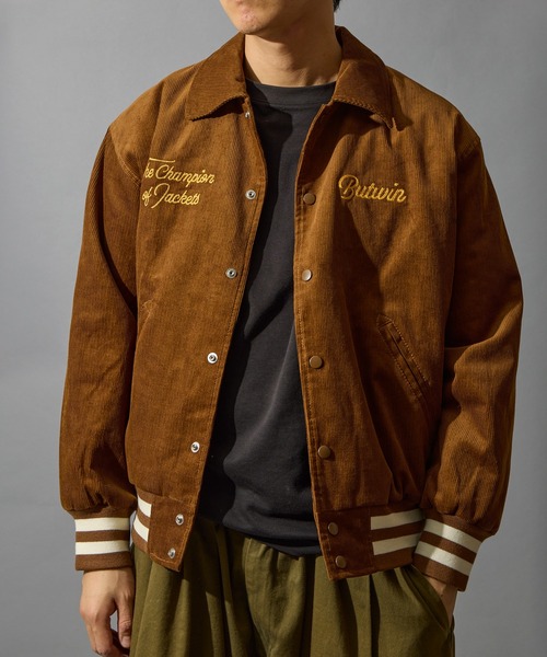 BUTWIN（バトウィン）の「【BUTWIN / バトウィン】コーデュロイスタンジャン（スタジャン・メンズ・ネイビー/ブラウン・M/L）」の9枚目の写真