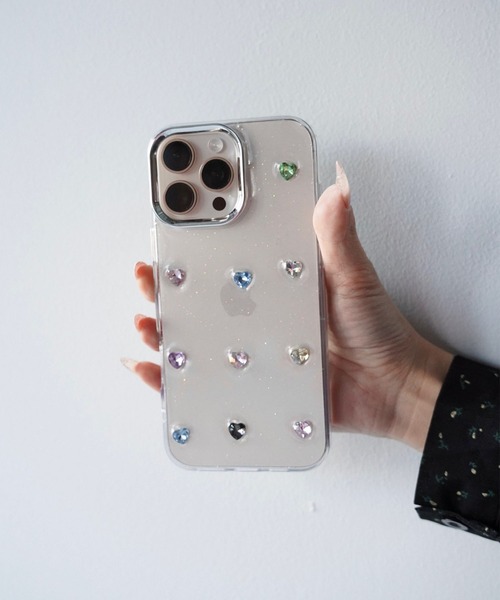 SANSeLF（サンセルフ）の「【SANSeLF】 ハートストーンクリアiPhoneケース iPhoneカバー アイフォンケース sac25a023（スマホケース/カバー・レディース・クリア・iPhone 15/iPhone 16/iPhone 17）」の2枚目の写真
