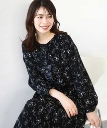 OFUON | ラインフラワーボウタイ風ブラウス/洗える(シャツ/ブラウス)