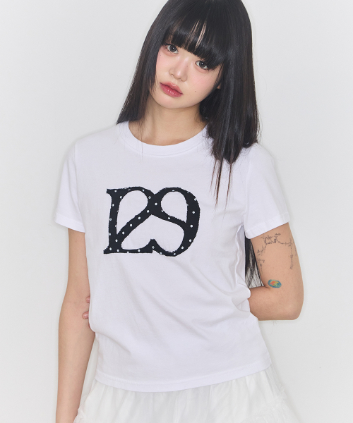 ILLIGO(イリゴ)の「129ロゴパッチTシャツホワイトドット(Tシャツ/カットソー・レディース・ホワイト・OS)」の5枚目の写真