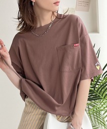 Java（ジャバ）の「《JaVaジャバコラボ》男女でお揃いできちゃう！バックプリントで差がつく個性派T♪ 裾スピンドル フロッキーバックプリントビッグTシャツ（Tシャツ/カットソー）」