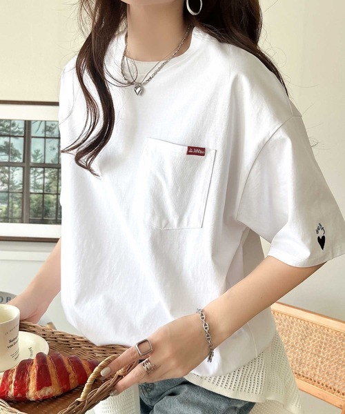 Java(ジャバ)の「《JaVaジャバコラボ》男女でお揃いできちゃう!バックプリントで差がつく個性派T♪ 裾スピンドル フロッキーバックプリントビッグTシャツ(Tシャツ/カットソー・レディース・ネイビー/チャコール/オフホワイト/ブラウン・MEDIUM/LARGE/X-LARGE/SMALL)」の14枚目の写真