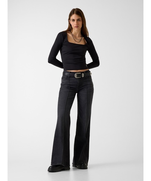 GUESS JEANS(ゲスジーンズ)の「GUESS JEANS High Rise Flare デニムパンツ フレアパンツ レディース(デニムパンツ・レディース・ダークブラック・27inch/24inch/25inch/26inch/28inch)」の9枚目の写真
