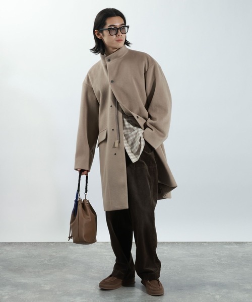 BAYFLOW（ベイフロー）の「ウールライクスタンドコート（その他アウター・メンズ・チャコール/キャメル・MEDIUM/LARGE）」の5枚目の写真