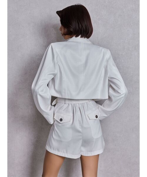 GYDA(ジェイダ)の「Symmetry GYDA GLITTERジャケット(テーラードジャケット・レディース・オフホワイト/ブラック・FREE)」の4枚目の写真