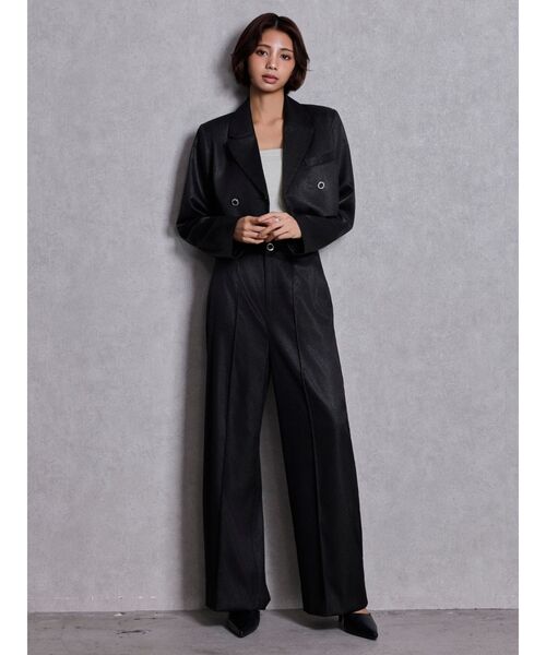 GYDA(ジェイダ)の「Symmetry GYDA GLITTERジャケット(テーラードジャケット・レディース・オフホワイト/ブラック・FREE)」の10枚目の写真