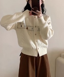 韓国風ケーブルふわふわゆったりシンプルカジュアルカーディガン