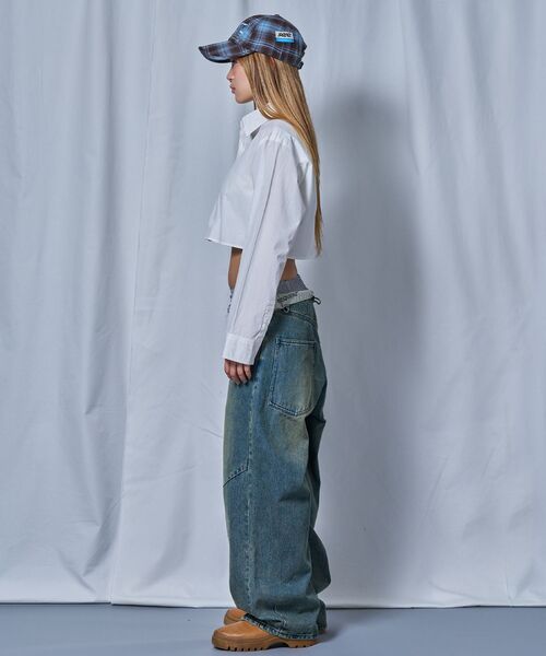 SEQUENZ(シークエンズ)の「※WEB限定 / 短丈シルエット / レディースクロップドシャツ / sqnz cropped shirts(シャツ/ブラウス・レディース・ピンク/ホワイト/ライトブルー・MEDIUM/SMALL)」の10枚目の写真