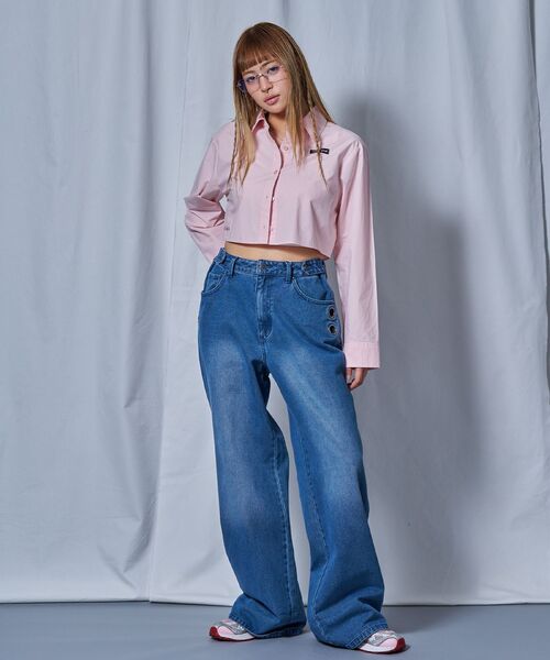 SEQUENZ(シークエンズ)の「※WEB限定 / 短丈シルエット / レディースクロップドシャツ / sqnz cropped shirts(シャツ/ブラウス・レディース・ピンク/ホワイト/ライトブルー・MEDIUM/SMALL)」の16枚目の写真