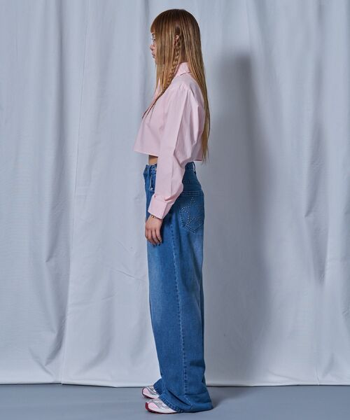 SEQUENZ(シークエンズ)の「※WEB限定 / 短丈シルエット / レディースクロップドシャツ / sqnz cropped shirts(シャツ/ブラウス・レディース・ピンク/ホワイト/ライトブルー・MEDIUM/SMALL)」の18枚目の写真