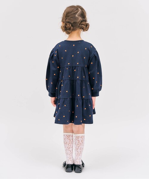 apres les cours（アプレレクール）の「ティアードロゴワンピース_ジュニア対応（ワンピース・キッズ・レッド/ネイビー/クリーム・130/120/110/100/90/80/140）」の6枚目の写真