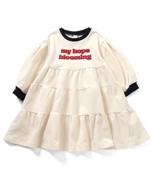 apres les cours（アプレレクール）の「ティアードロゴワンピース_ジュニア対応（ワンピース・キッズ・レッド/ネイビー/クリーム・130/120/110/100/90/80/140）」の12枚目の写真