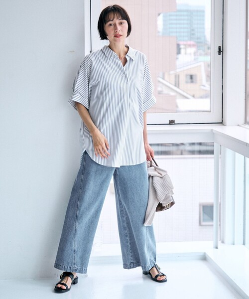 ANY（エニィ）の「ルーズバギーデニム（デニムパンツ・レディース・ピンク系/ダルブルー系/サックスブルー系・SMALL/LARGE/MEDIUM）」の2枚目の写真