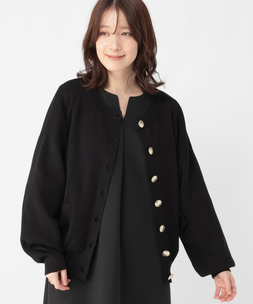 studio CLIP(スタディオクリップ)の「【WEB限定】ゴールドボタンカーディガン《オケージョン2026SS》(カーディガン/ボレロ・レディース・ネイビー/ブラック・FREE)」の7枚目の写真