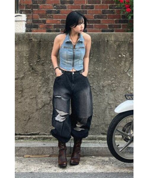 Midnight Move(ミッドナイトムーブ)の「bl fit pants (black)(デニムパンツ・レディース・その他・S/M)」の14枚目の写真